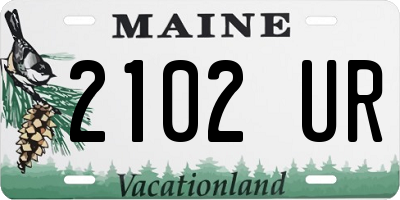 ME license plate 2102UR