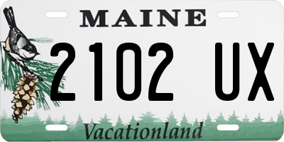 ME license plate 2102UX