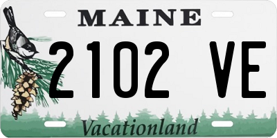 ME license plate 2102VE