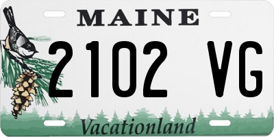 ME license plate 2102VG