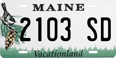 ME license plate 2103SD