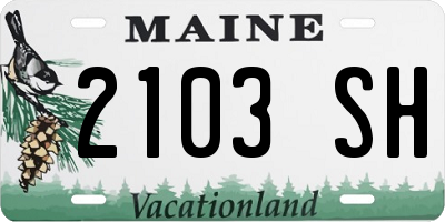 ME license plate 2103SH