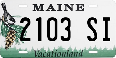 ME license plate 2103SI