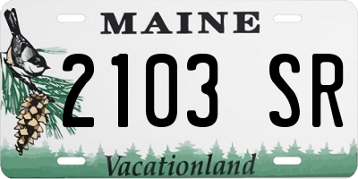 ME license plate 2103SR