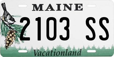 ME license plate 2103SS