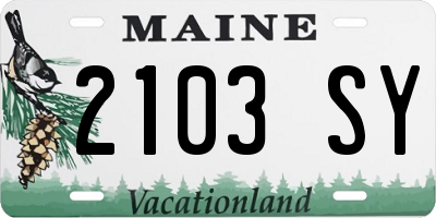 ME license plate 2103SY