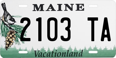 ME license plate 2103TA