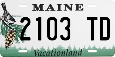 ME license plate 2103TD