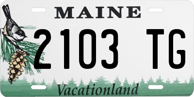 ME license plate 2103TG