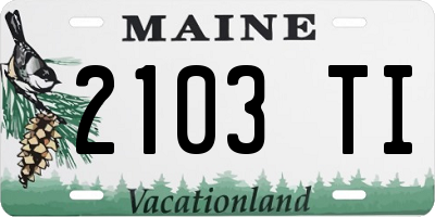 ME license plate 2103TI