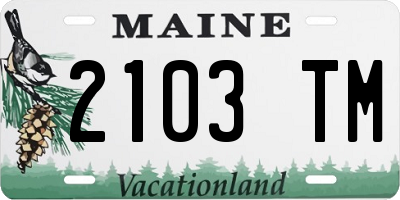 ME license plate 2103TM