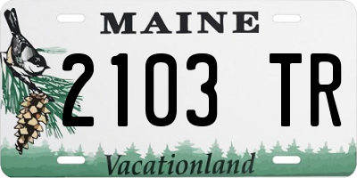 ME license plate 2103TR