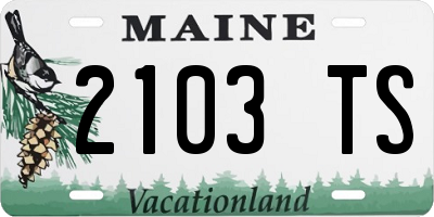 ME license plate 2103TS