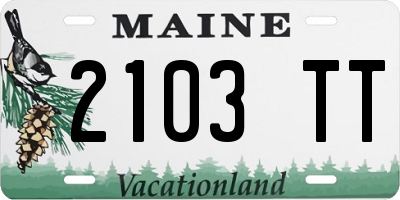 ME license plate 2103TT