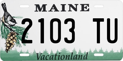 ME license plate 2103TU