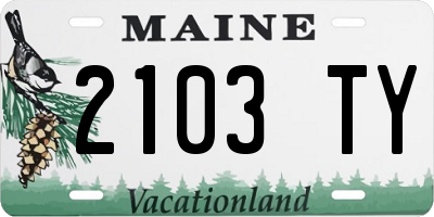 ME license plate 2103TY