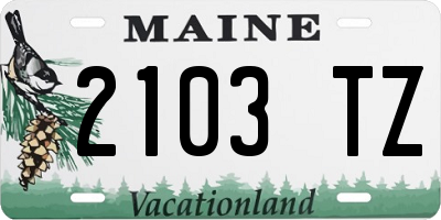 ME license plate 2103TZ