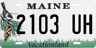 ME license plate 2103UH