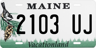 ME license plate 2103UJ