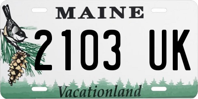 ME license plate 2103UK