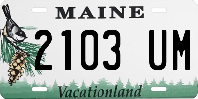 ME license plate 2103UM