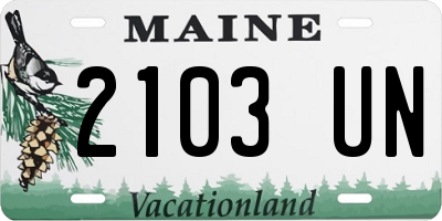 ME license plate 2103UN