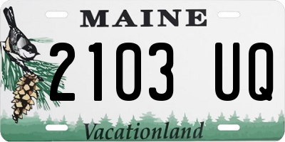 ME license plate 2103UQ