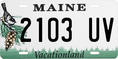 ME license plate 2103UV