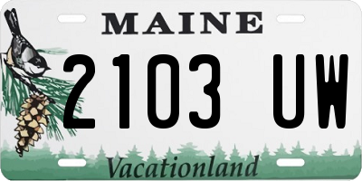 ME license plate 2103UW