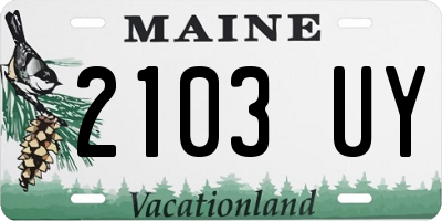 ME license plate 2103UY