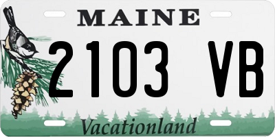ME license plate 2103VB