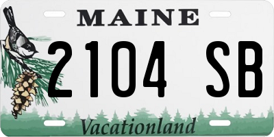 ME license plate 2104SB