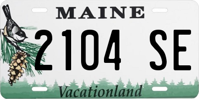 ME license plate 2104SE