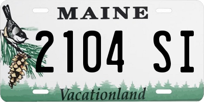 ME license plate 2104SI