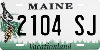 ME license plate 2104SJ