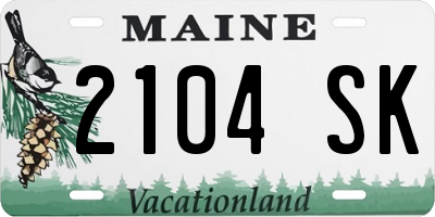 ME license plate 2104SK