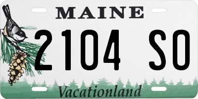 ME license plate 2104SO