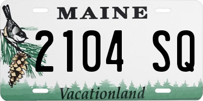 ME license plate 2104SQ