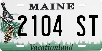 ME license plate 2104ST