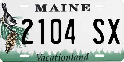 ME license plate 2104SX