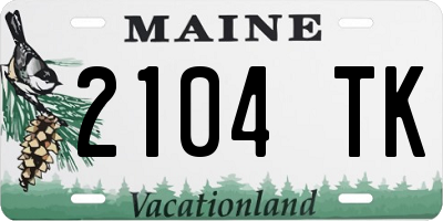 ME license plate 2104TK