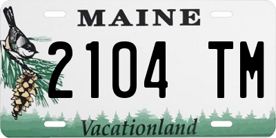 ME license plate 2104TM