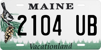 ME license plate 2104UB