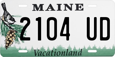 ME license plate 2104UD