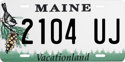 ME license plate 2104UJ