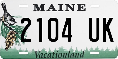 ME license plate 2104UK