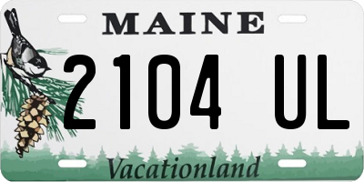 ME license plate 2104UL