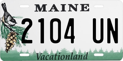 ME license plate 2104UN