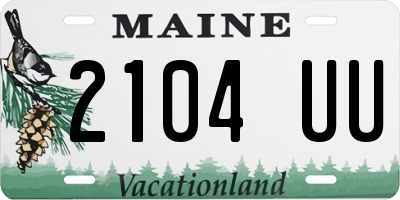 ME license plate 2104UU