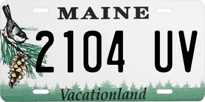 ME license plate 2104UV